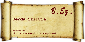 Berda Szilvia névjegykártya
