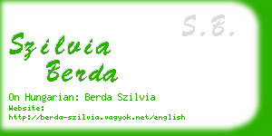 szilvia berda business card